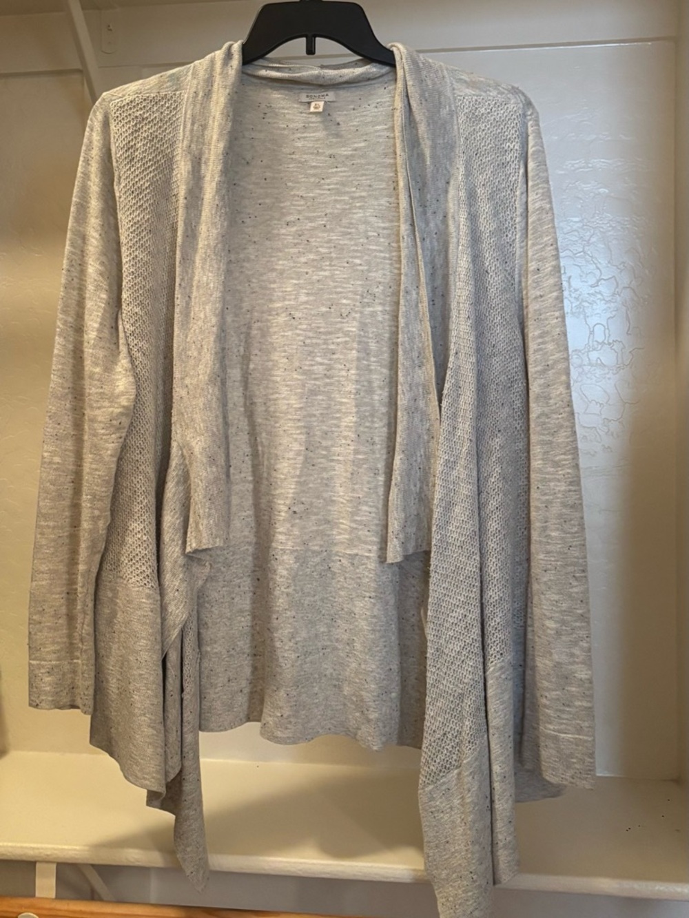 Sonoma Heather Light Gray Speckled Knit Cardigan